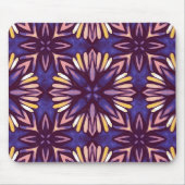 Paarse Abstracte Floral Pattern Yellow Indigo Boho Muismat (Voorkant)