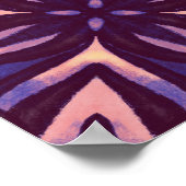 Paarse Abstracte Floral Pattern Yellow Indigo Boho Poster (Hoek)