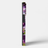 Paarse Abstracte Floral w / naam iPhone Case (Achterkant / Rechts)