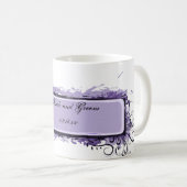 Paarse Abstracte Floral Wedding Koffiemok (Voorkant rechts)