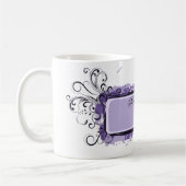 Paarse Abstracte Floral Wedding Koffiemok (Links)