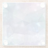 Paarse Abstracte Fractal Design en Lichten Glazen Onderzetter (Achterkant)