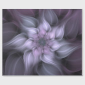 Paarse Abstracte fractale bloem Cadeaupapier (Vlak)