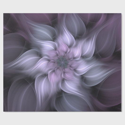 Paarse Abstracte fractale bloem Cadeaupapier (Vlak)