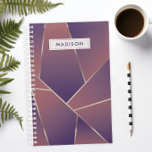 Paarse Abstracte Geometrische Gepersonaliseerde Planner