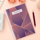 Paarse Abstracte Geometrische Gepersonaliseerde Planner