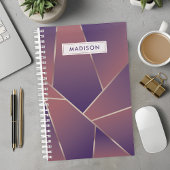 Paarse Abstracte Geometrische Gepersonaliseerde Planner