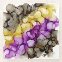 Paarse Abstracte Glas Onderzetter