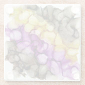 Paarse Abstracte Glas Onderzetter Glazen Onderzetter (Achterkant)