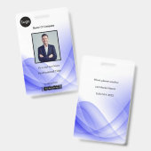 Paarse Abstracte golf zakelijke foto-ID Badge (Voor- en achterkant)