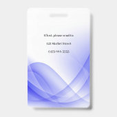 Paarse Abstracte golf zakelijke foto-ID Badge (Achterkant)