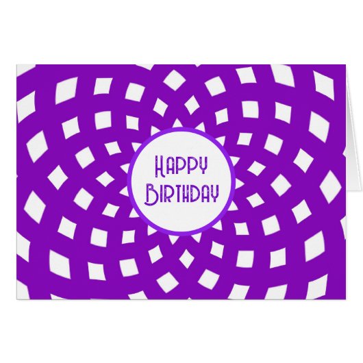 Paarse Abstracte Happy Kaart (Voorkant Horizontaal)