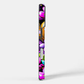 Paarse Abstracte Harten en Bloemen Case-Mate iPhone Case (Achterkant / Rechts)