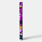 Paarse Abstracte Harten en Bloemen Case-Mate iPhone Case (Achterkant / Links)