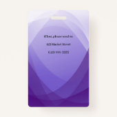 Paarse Abstracte identiteitsbewijs met foto's van  Badge (Achterkant)