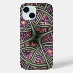 Paarse Abstracte Keltische knoopwerkpatroon iPhone 15 Case
