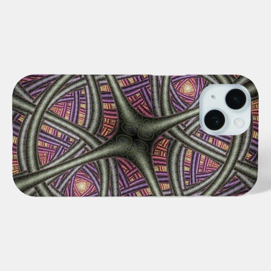 Paarse Abstracte Keltische knoopwerkpatroon Case-Mate iPhone Case (Achterkant (horizontaal))