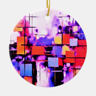 Paarse Abstracte kunst 108 Keramisch Ornament