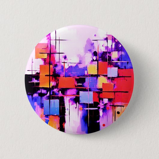 Paarse Abstracte kunst 108 Ronde Button 5,7 Cm (Voorkant)