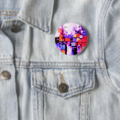 Paarse Abstracte kunst 108 Ronde Button 5,7 Cm (In situ)