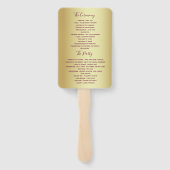 Paarse Abstracte kunst en goudfolie huwelijksprogr Handwaaier (Achterkant)