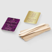 Paarse Abstracte kunst en goudfolie huwelijksprogr Handwaaier (Niet-gemonteerd)