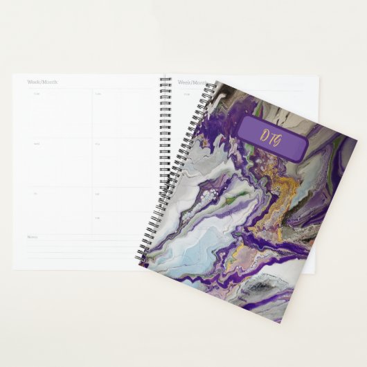 Paarse Abstracte kunstplanner Planner (Display)
