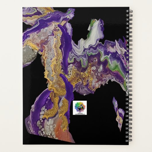 Paarse Abstracte kunstplanner Planner (Achterkant)