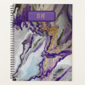 Paarse Abstracte kunstplanner Planner (Voorkant)
