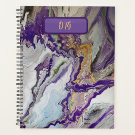 Paarse Abstracte kunstplanner Planner