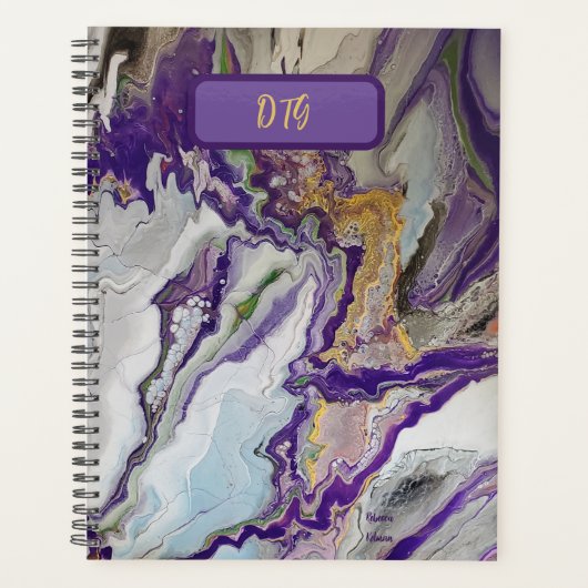 Paarse Abstracte kunstplanner Planner (Voorkant)