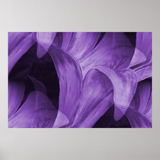 Paarse Abstracte Lily door Mark Moore Poster (Voorkant)