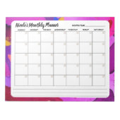 Paarse Abstracte maandelijkse kalenderlaptop Notitieblok (Voorkant)