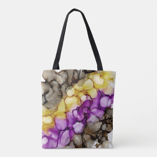 Paarse Abstracte medium Tas (Achterkant)