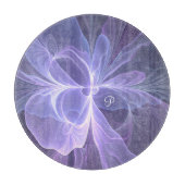 Paarse Abstracte Modern Fractal Art Monogram Snijplank (Voorkant)