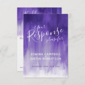 Paarse abstracte moderne kunst bruiloft antwoord R Kaart (Voorkant / Achterkant)