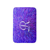 Paarse Abstracte monogrammen: Plush Bath Mat (Voorkant Verticaal)