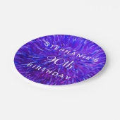 Paarse Abstracte papieren Borden, 90ste verjaardag Papieren Bordje (Gekanteld)