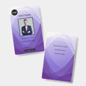Paarse Abstracte Personeelsfoto Identificatie ID Badge (Voor- en achterkant)