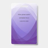 Paarse Abstracte Personeelsfoto Identificatie ID Badge (Achterkant)
