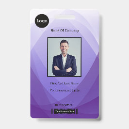 Paarse Abstracte Personeelsfoto Identificatie ID Badge