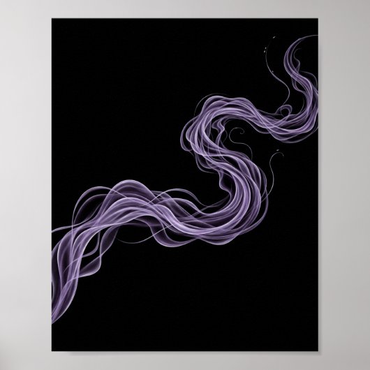 Paarse Abstracte rook - etherische muurkunst Poster (Voorkant)