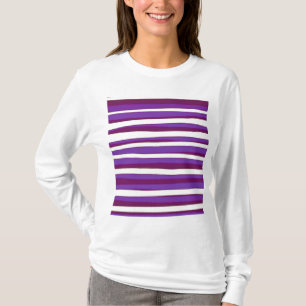 Paarse Abstracte Striped Kunst T-shirt