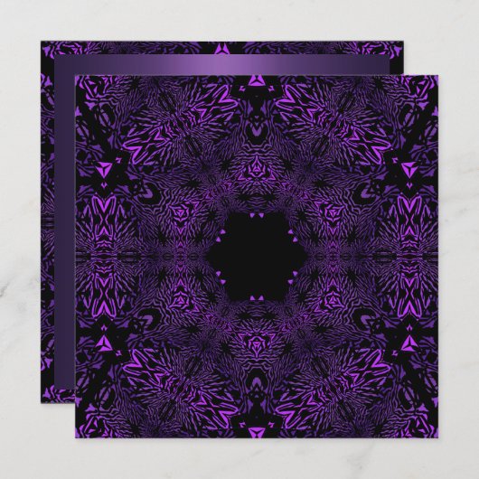 Paarse Abstracte uitnodiging tot vrijdag (Voorkant / Achterkant)