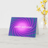 Paarse Abstracte verjaardag Kaart (Gele Bloem)