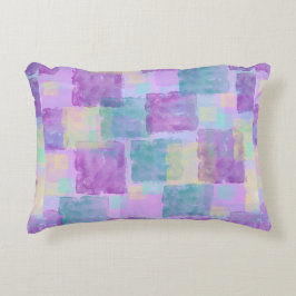 Paarse Abstracte vierkanten accentkussen Accent Kussen