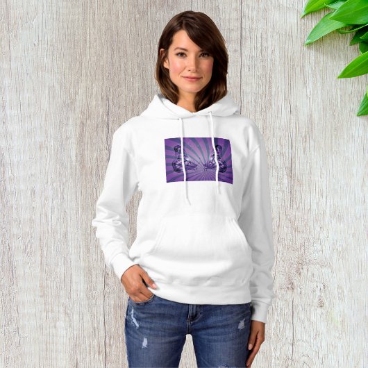 Paarse Abstracte vlinder met stralende vleugels Hoodie