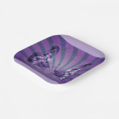 Paarse Abstracte vlinder met stralende vleugels Papieren Bordje (Gebogen)