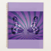 Paarse Abstracte vlinder met stralende vleugels Planner (Voorkant)