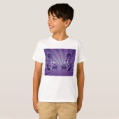 Paarse Abstracte vlinder met stralende vleugels T-shirt (Voorkant volledig)